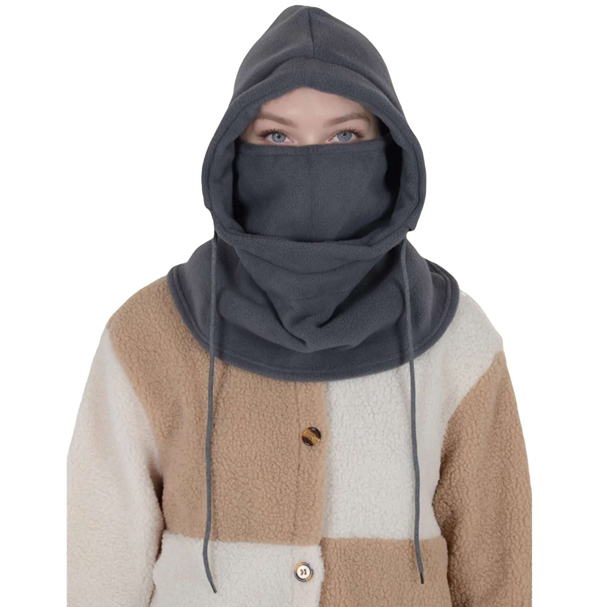 Alilang Winter Fleece Face Mask Balaclava Warm Neck Face Cover Hat Cap Hooded Scarf for Men and Women