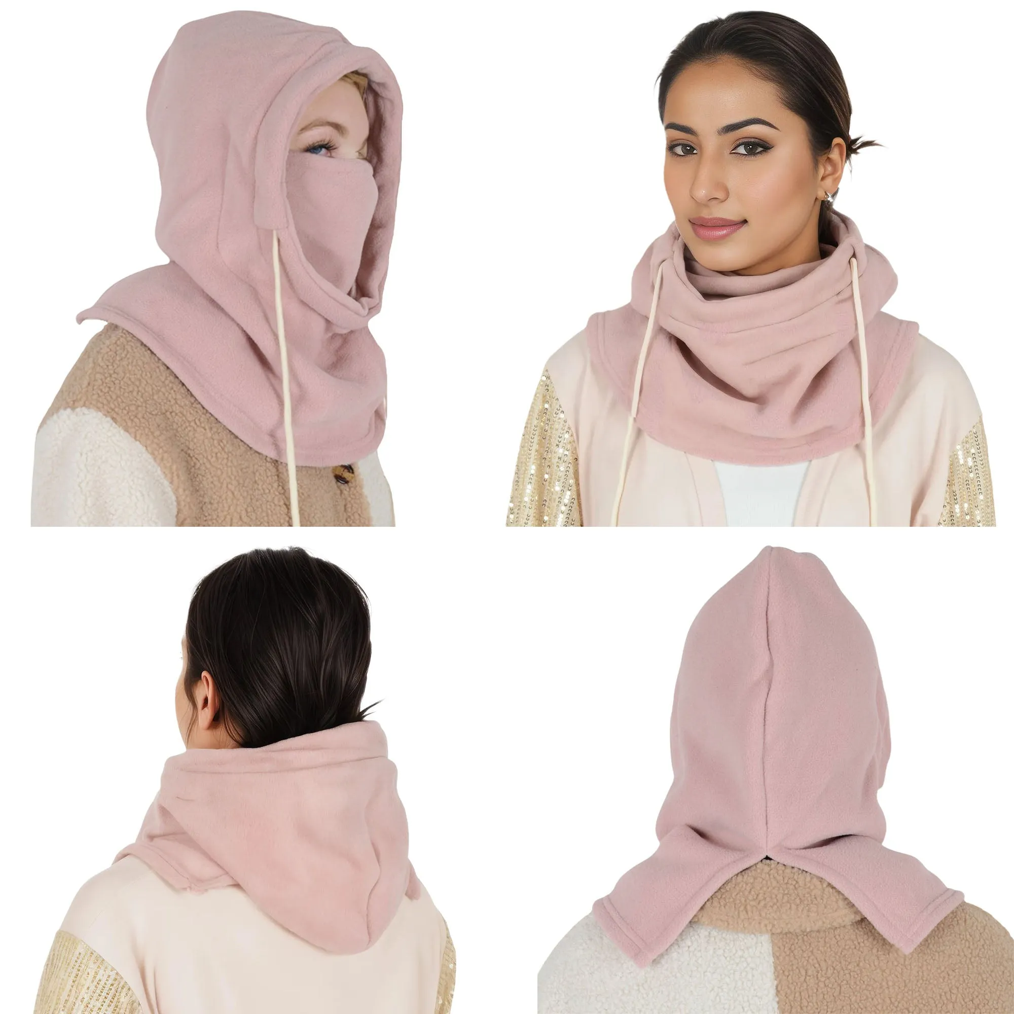 Alilang Winter Fleece Face Mask Balaclava Warm Neck Face Cover Hat Cap Hooded Scarf for Men and Women