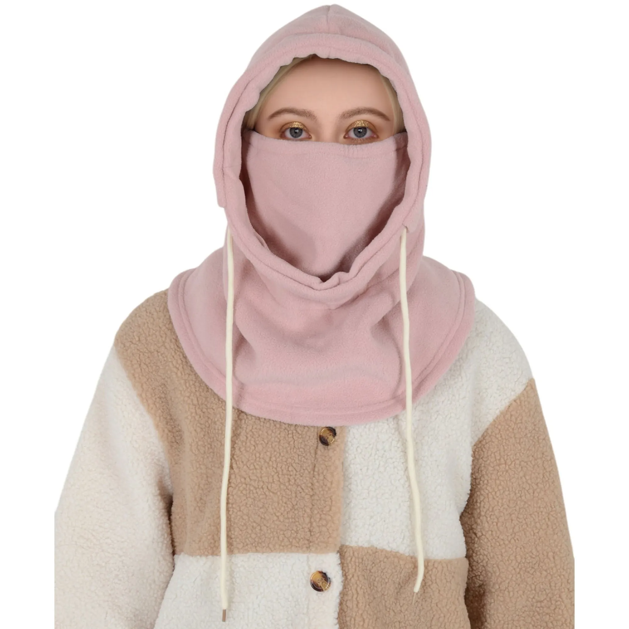 Alilang Winter Fleece Face Mask Balaclava Warm Neck Face Cover Hat Cap Hooded Scarf for Men and Women