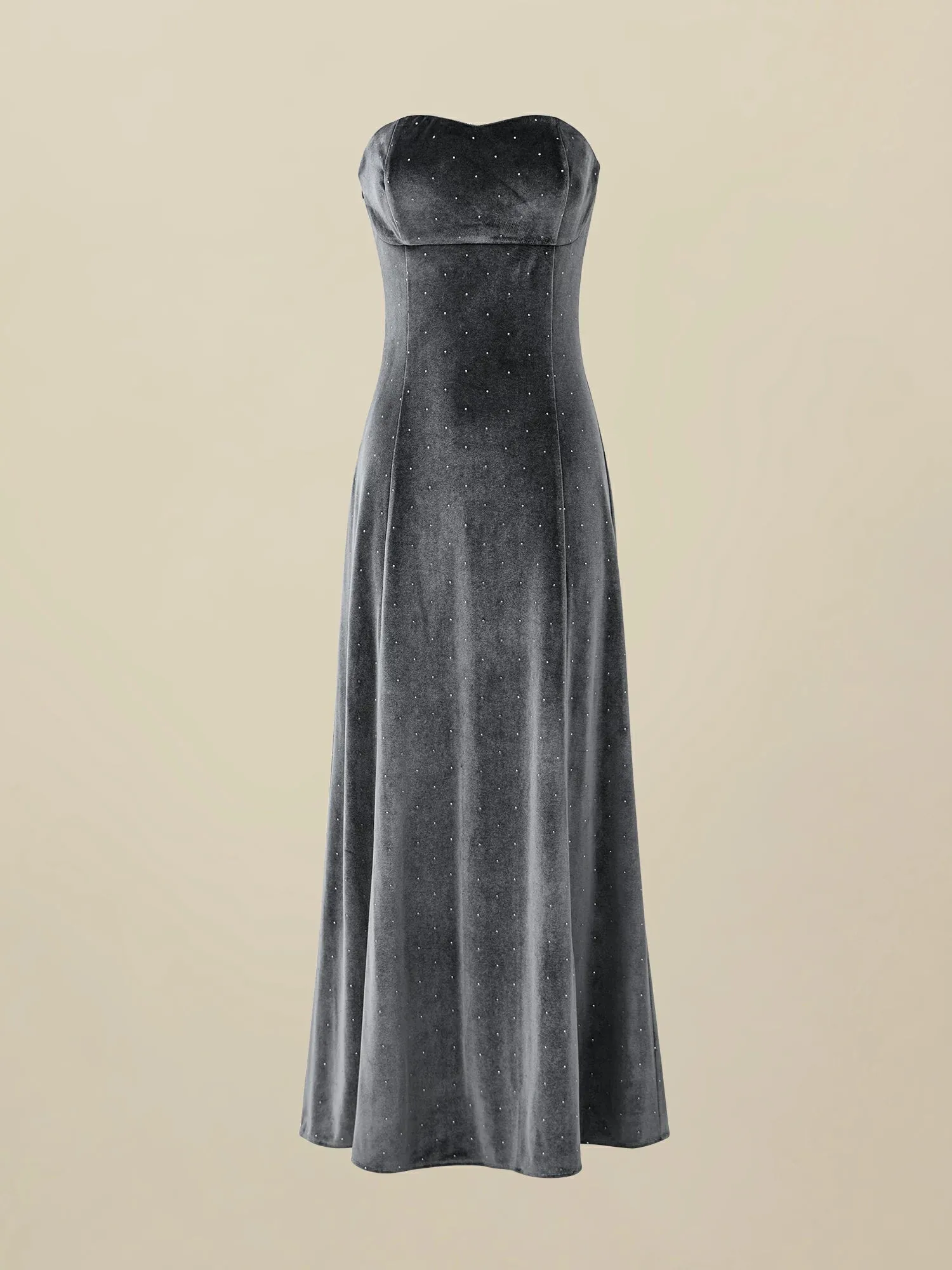Amoretu Women's Velvet Rhinestone Tube Dress