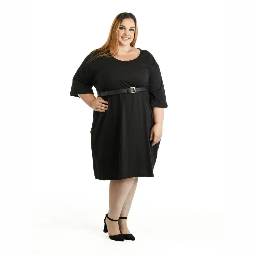 Black Frankie Oversized Tshirt Bamboo Dress Plus Size