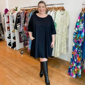 Black Frankie Oversized Tshirt Bamboo Dress Plus Size