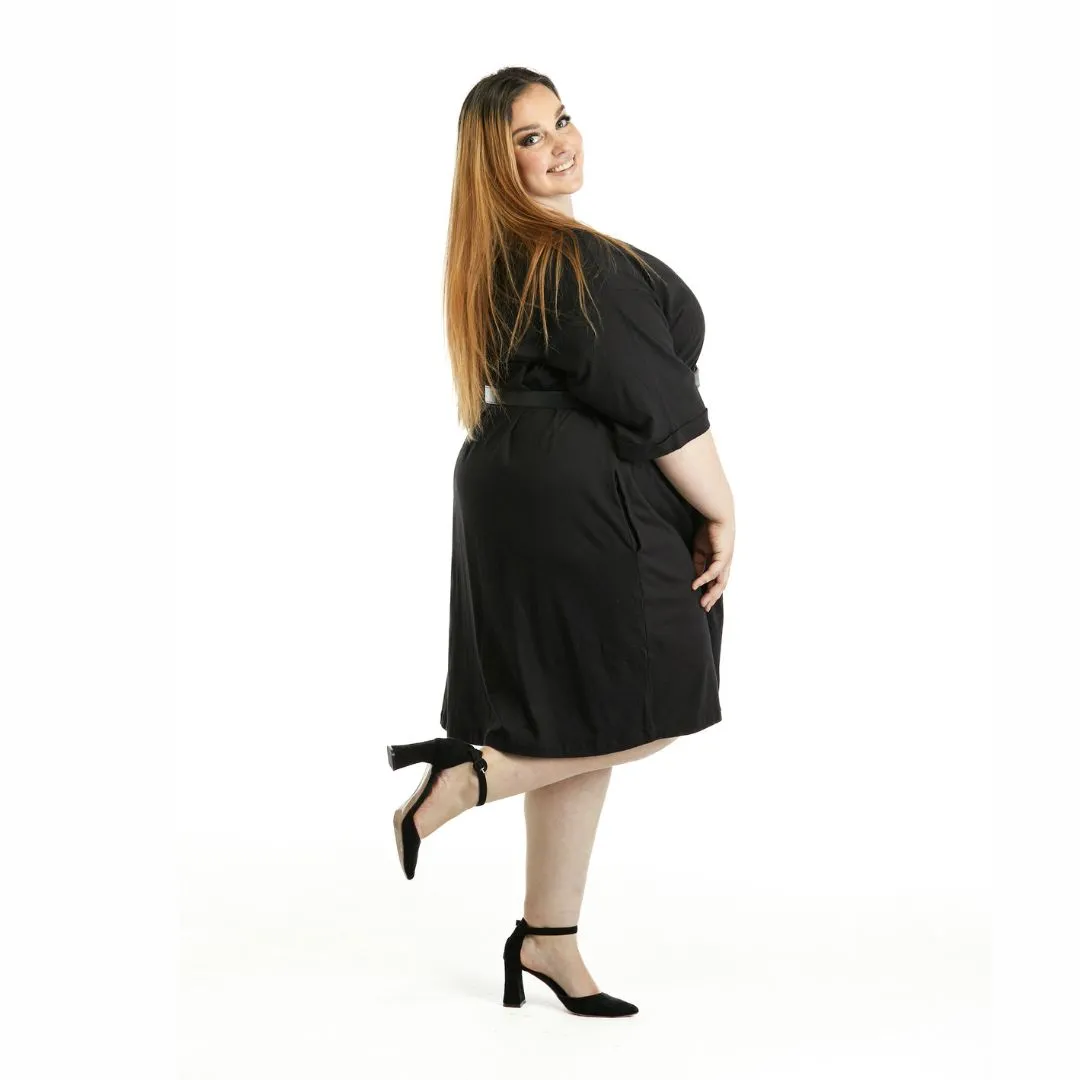 Black Frankie Oversized Tshirt Bamboo Dress Plus Size