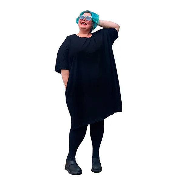 Black Frankie Oversized Tshirt Bamboo Dress Plus Size