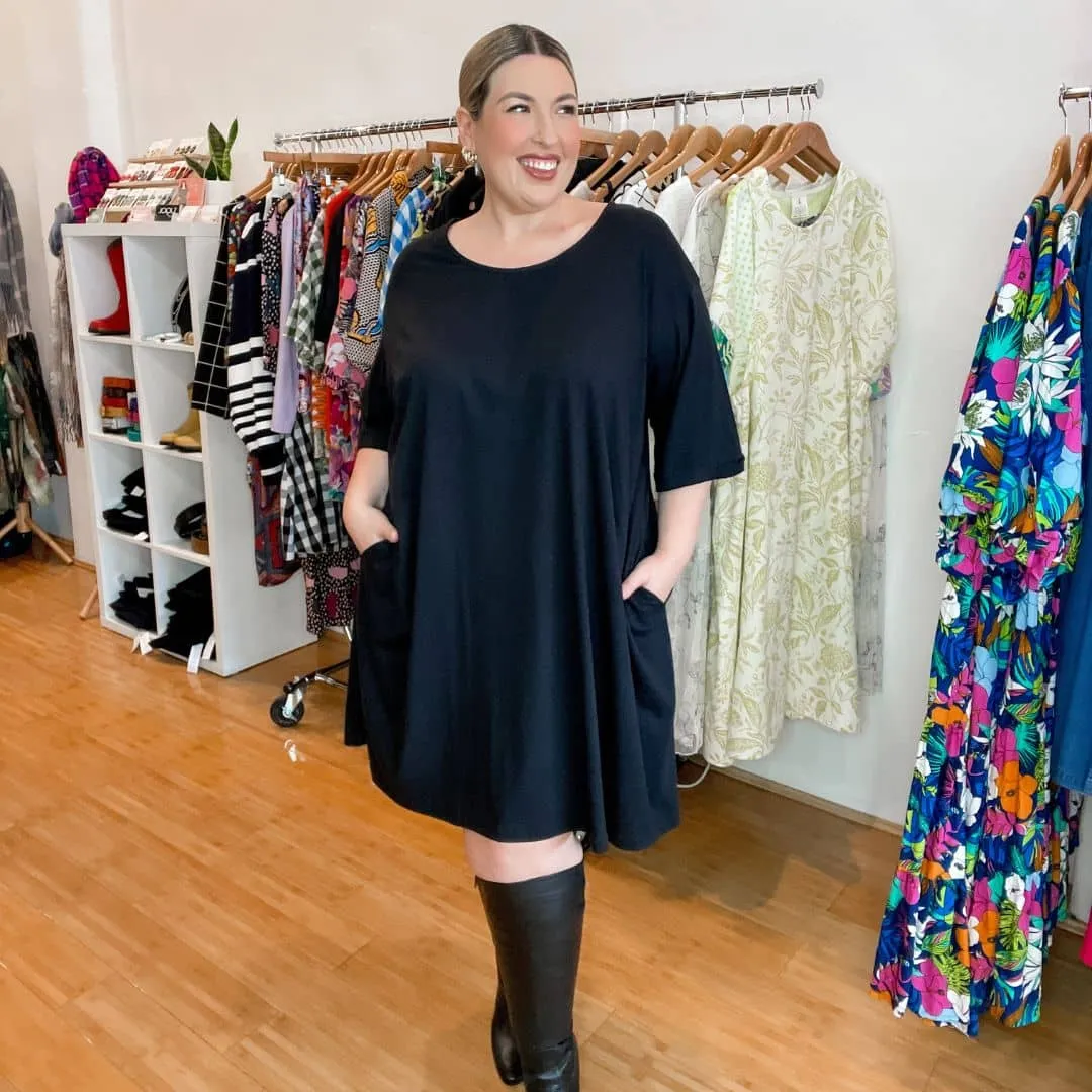 Black Frankie Oversized Tshirt Bamboo Dress Plus Size