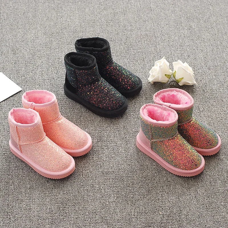 Children Winter Snow Boots Sequins Princess Boots