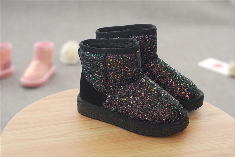 Children Winter Snow Boots Sequins Princess Boots