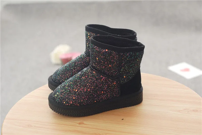 Children Winter Snow Boots Sequins Princess Boots