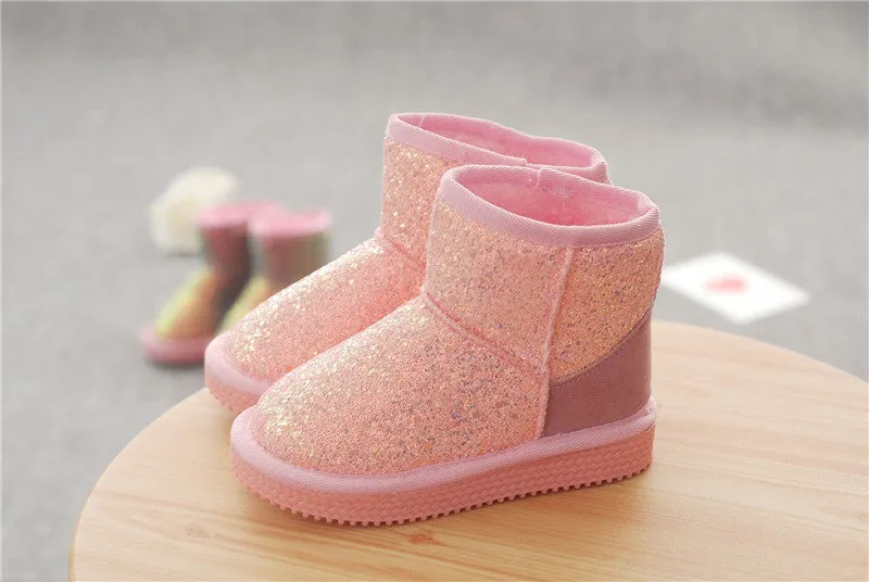 Children Winter Snow Boots Sequins Princess Boots