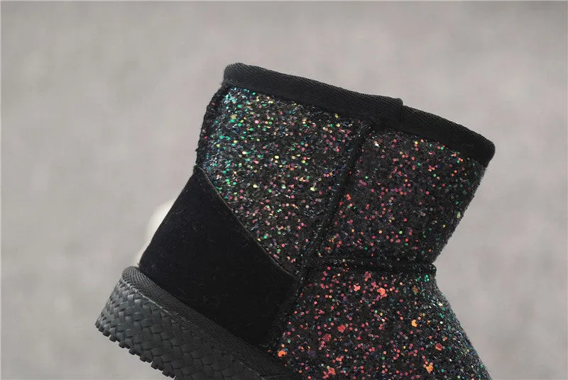 Children Winter Snow Boots Sequins Princess Boots
