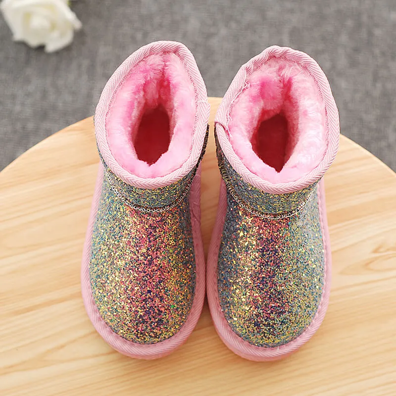 Children Winter Snow Boots Sequins Princess Boots