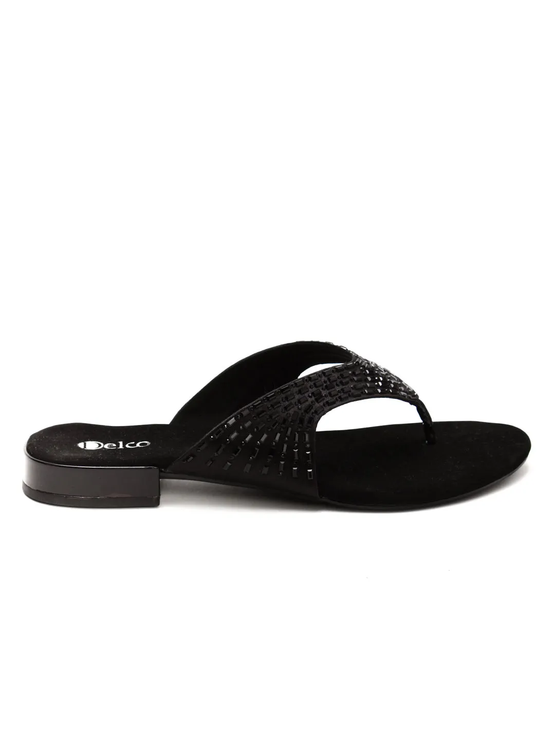 Delco Stylish Party Wear Block Heel Slip-Ons