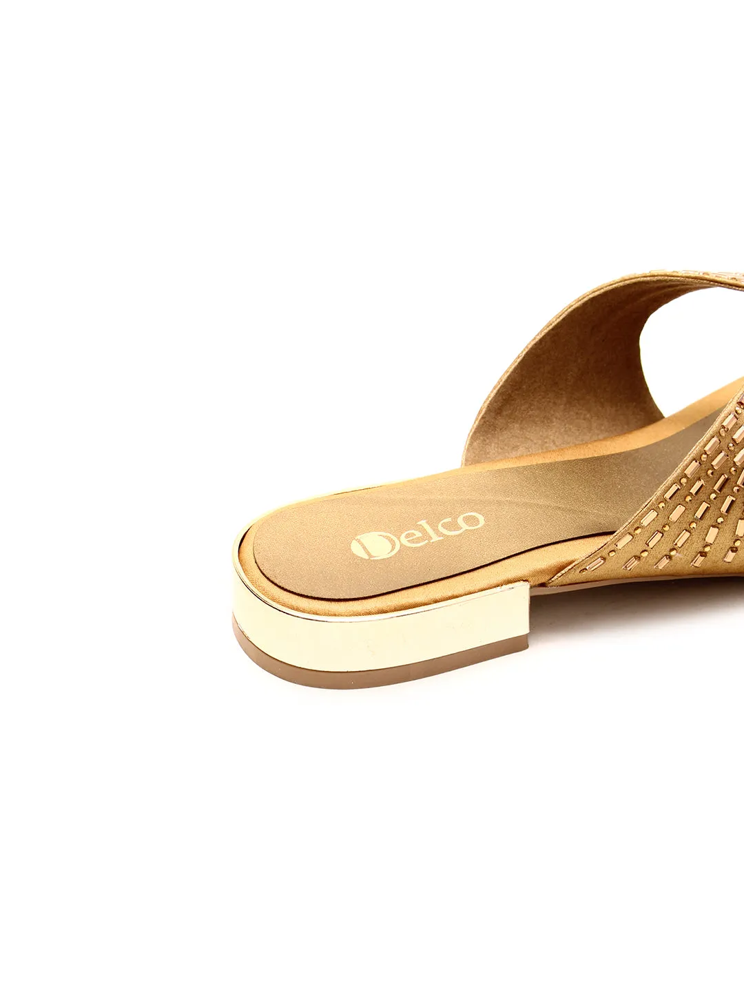 Delco Stylish Party Wear Block Heel Slip-Ons