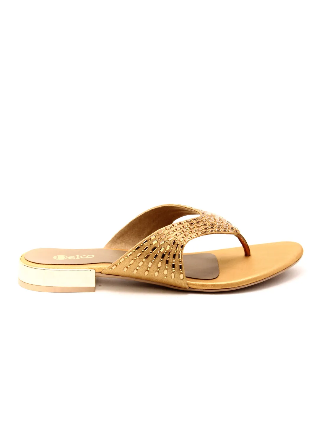 Delco Stylish Party Wear Block Heel Slip-Ons