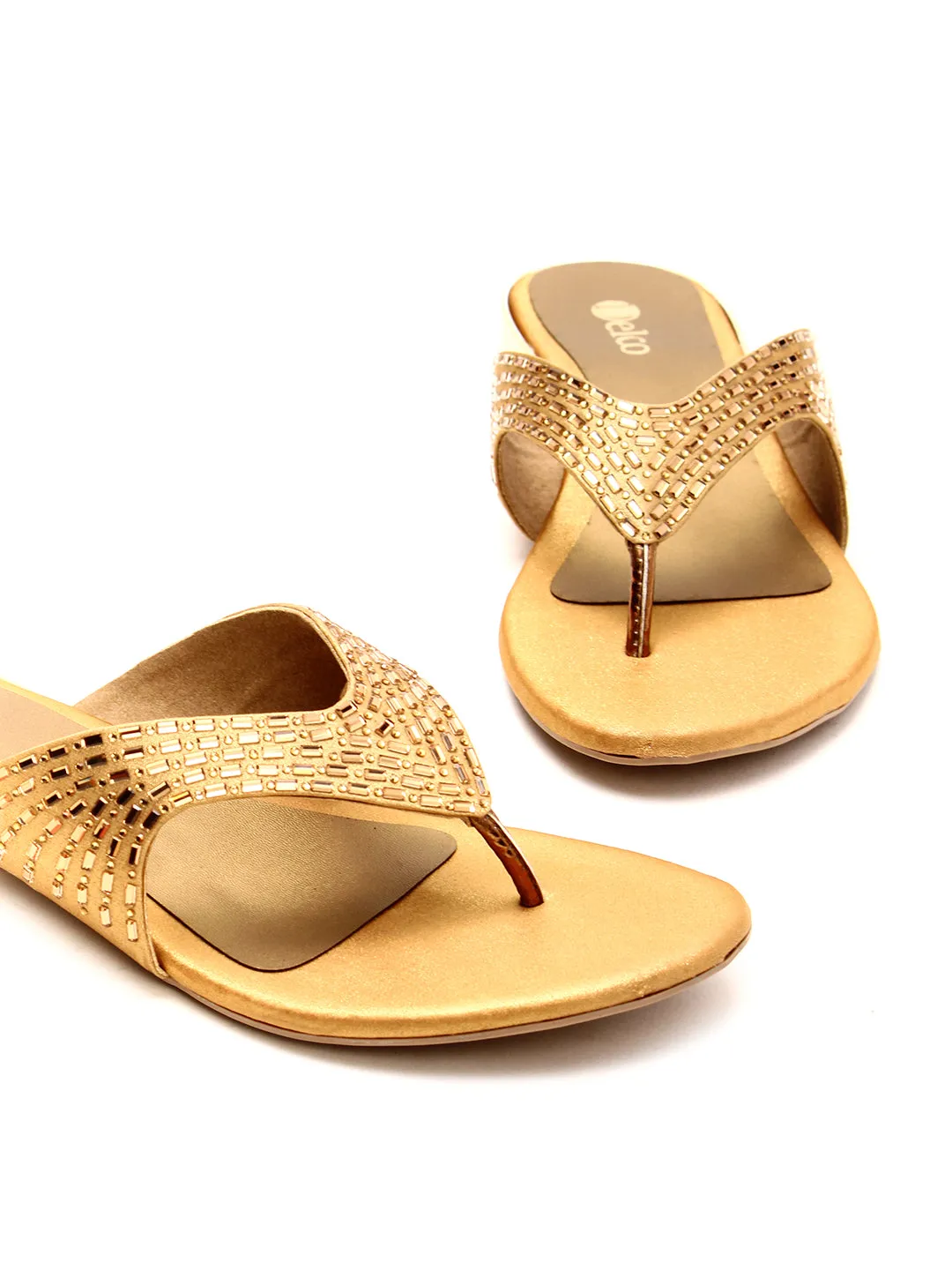 Delco Stylish Party Wear Block Heel Slip-Ons