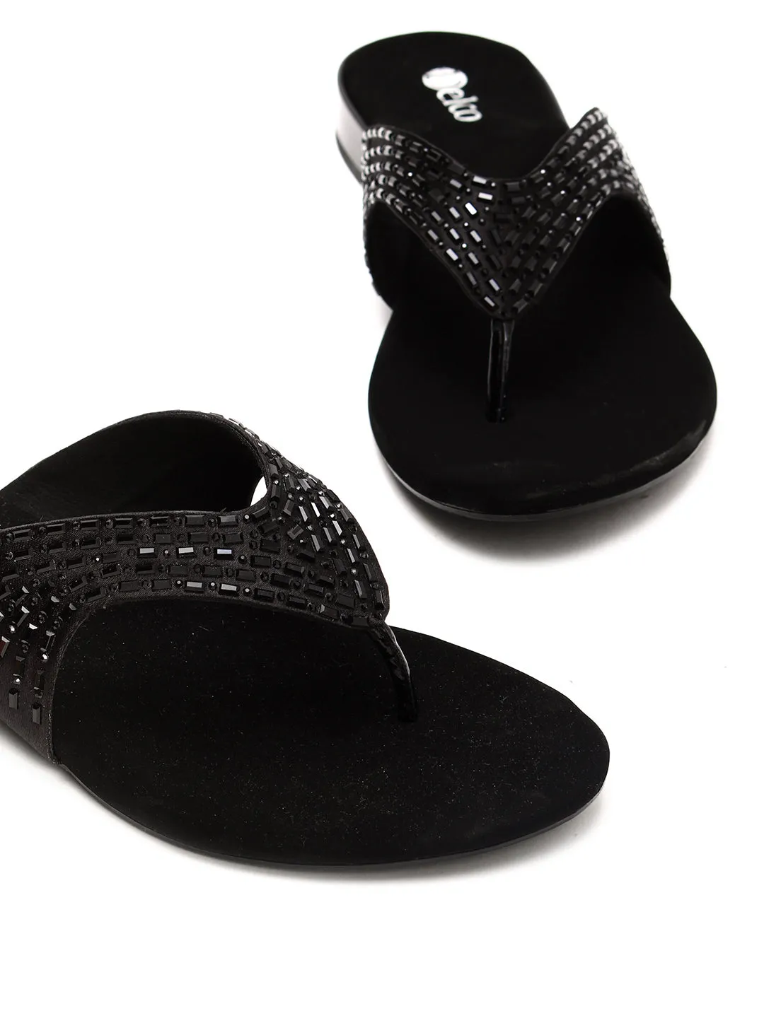 Delco Stylish Party Wear Block Heel Slip-Ons