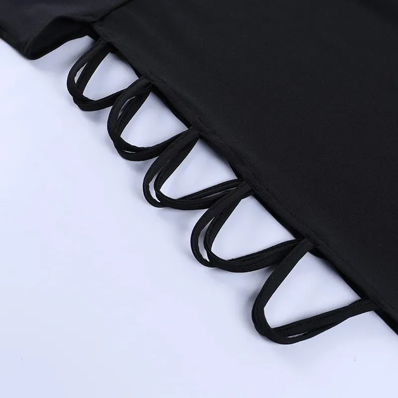 Elegant Black Sleeveless Bandage Sexy Dress For Women