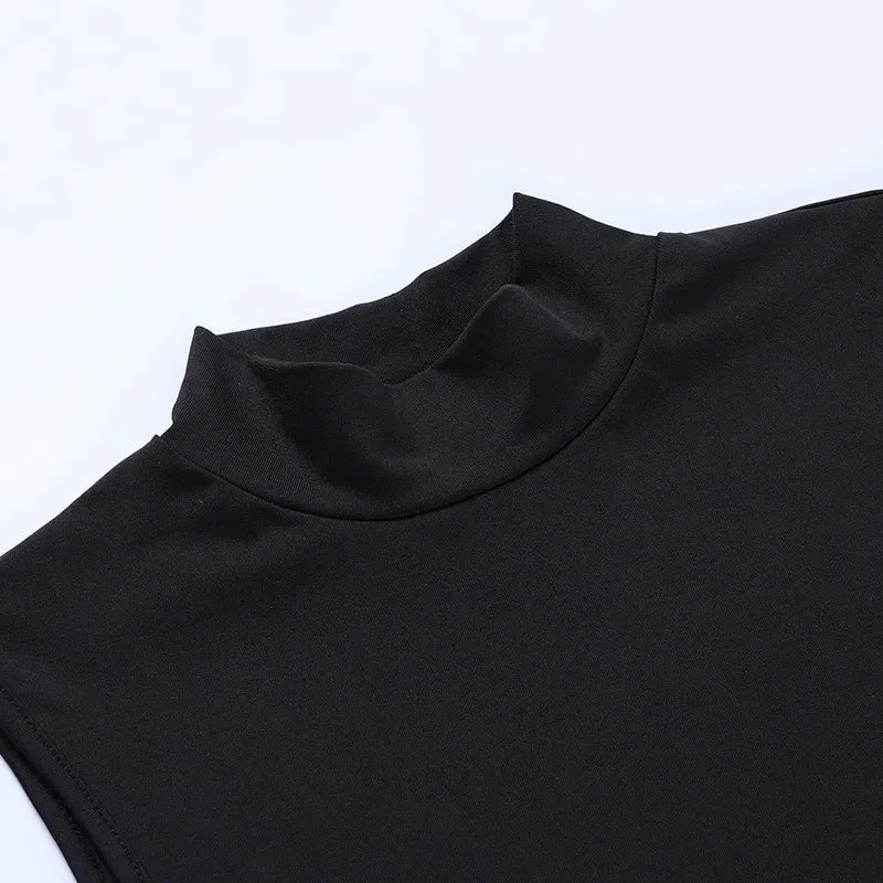 Elegant Black Sleeveless Bandage Sexy Dress For Women