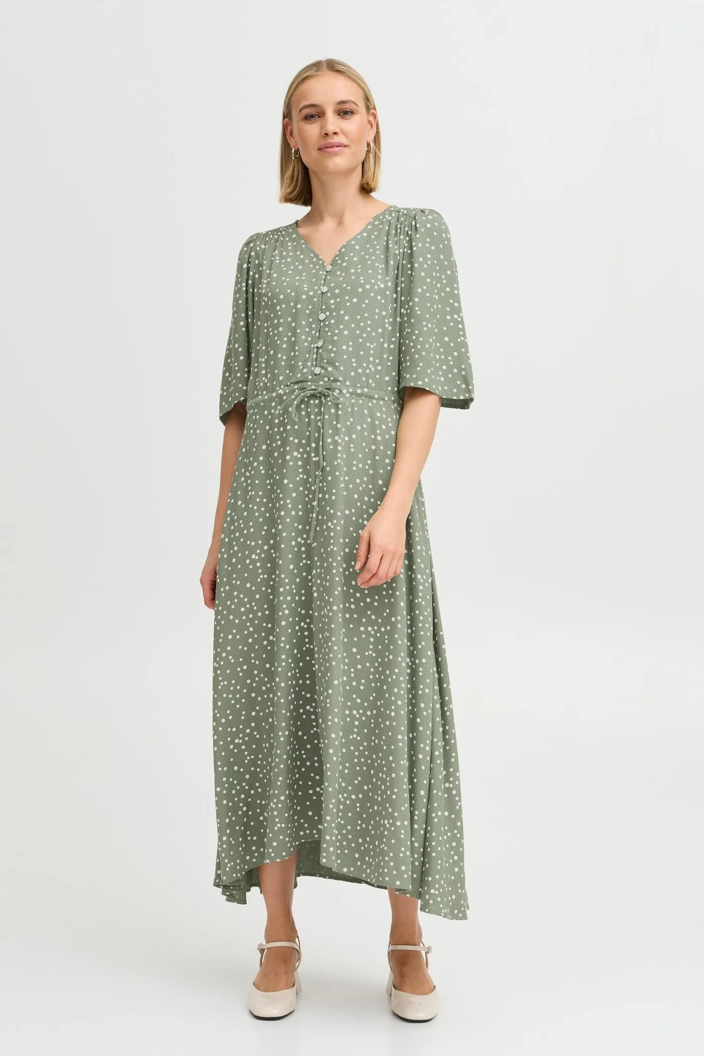 Fransa 20615414 FRKAMMA Green Mid Calf Dress