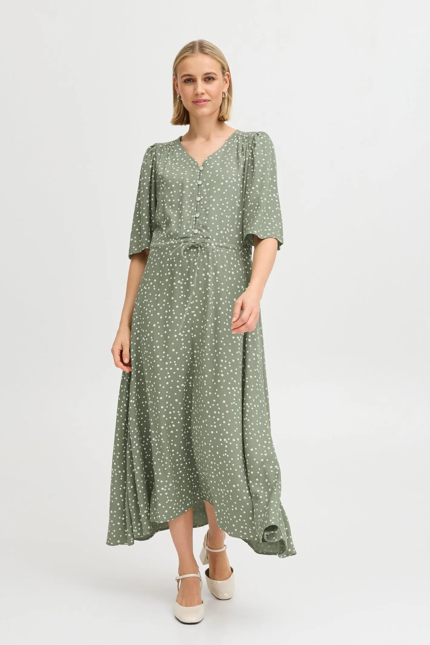Fransa 20615414 FRKAMMA Green Mid Calf Dress