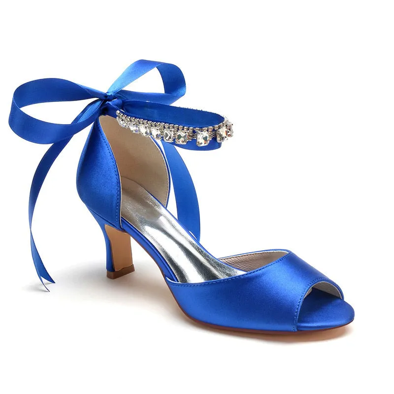 Funki Buys | Shoes | Women's Satin Tie Low Heel Wedding Shoe