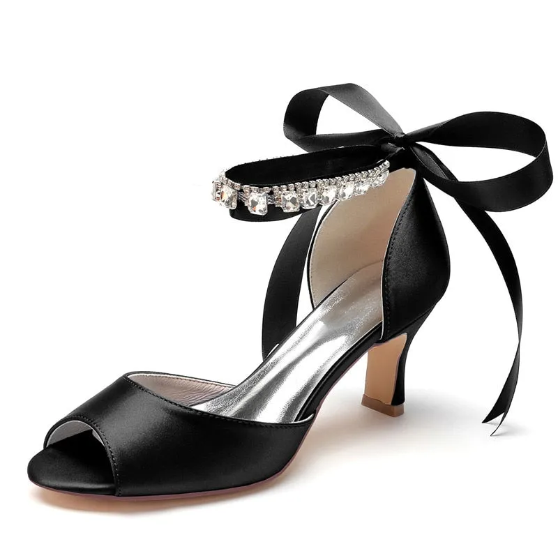Funki Buys | Shoes | Women's Satin Tie Low Heel Wedding Shoe