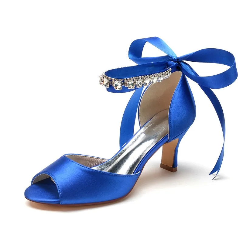 Funki Buys | Shoes | Women's Satin Tie Low Heel Wedding Shoe