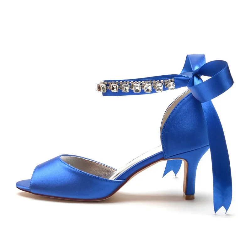 Funki Buys | Shoes | Women's Satin Tie Low Heel Wedding Shoe