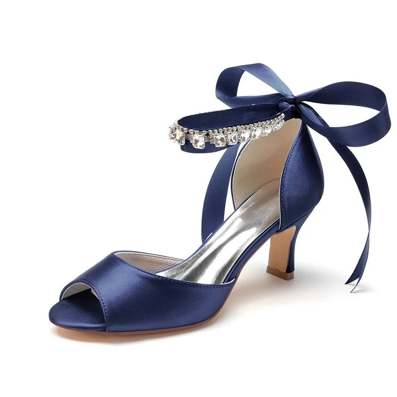 Funki Buys | Shoes | Women's Satin Tie Low Heel Wedding Shoe