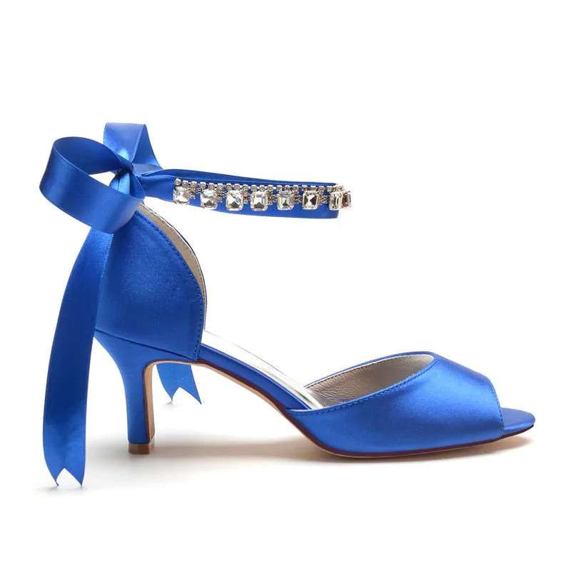 Funki Buys | Shoes | Women's Satin Tie Low Heel Wedding Shoe