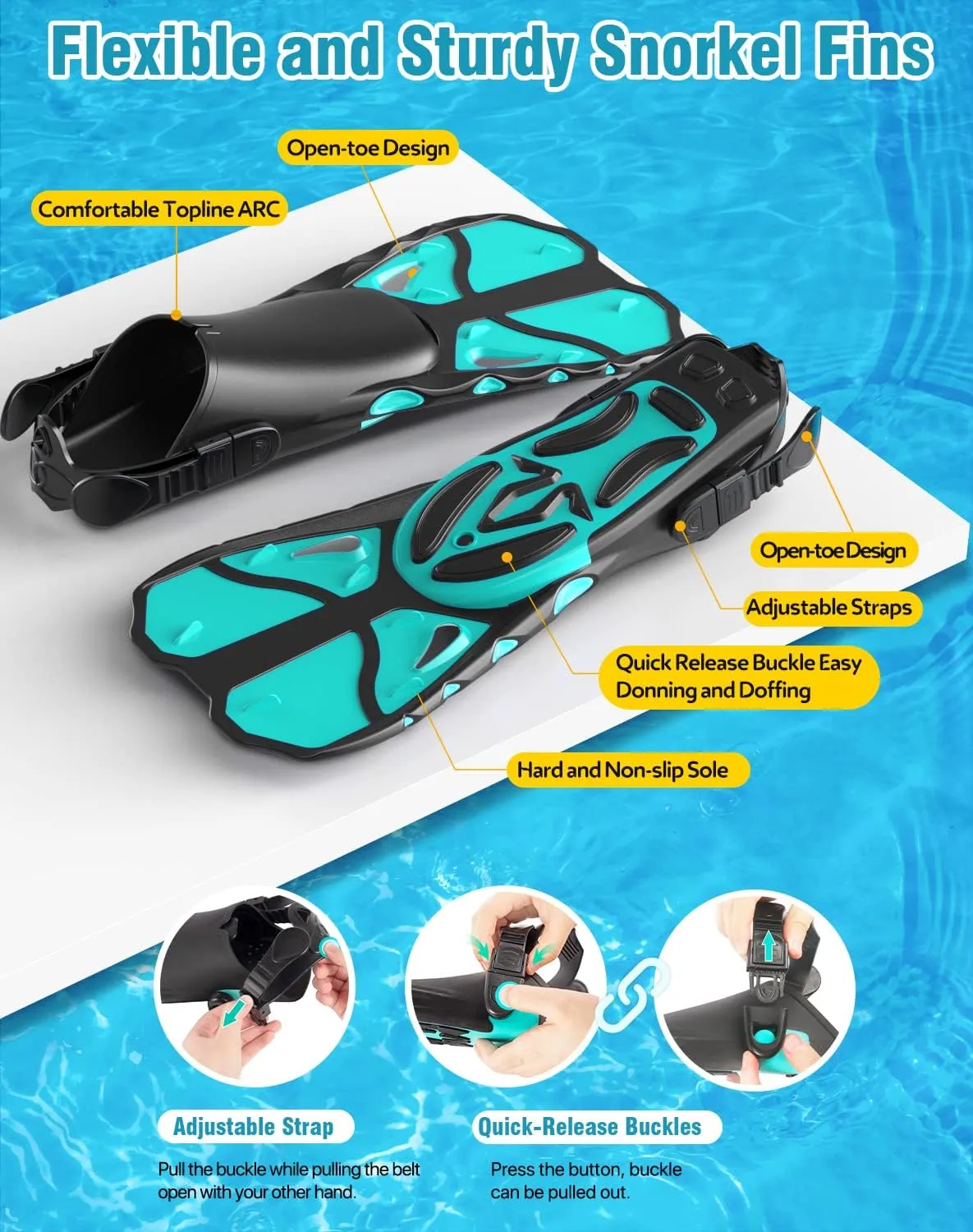 Greatever Snorkel Set with Fins for Adults