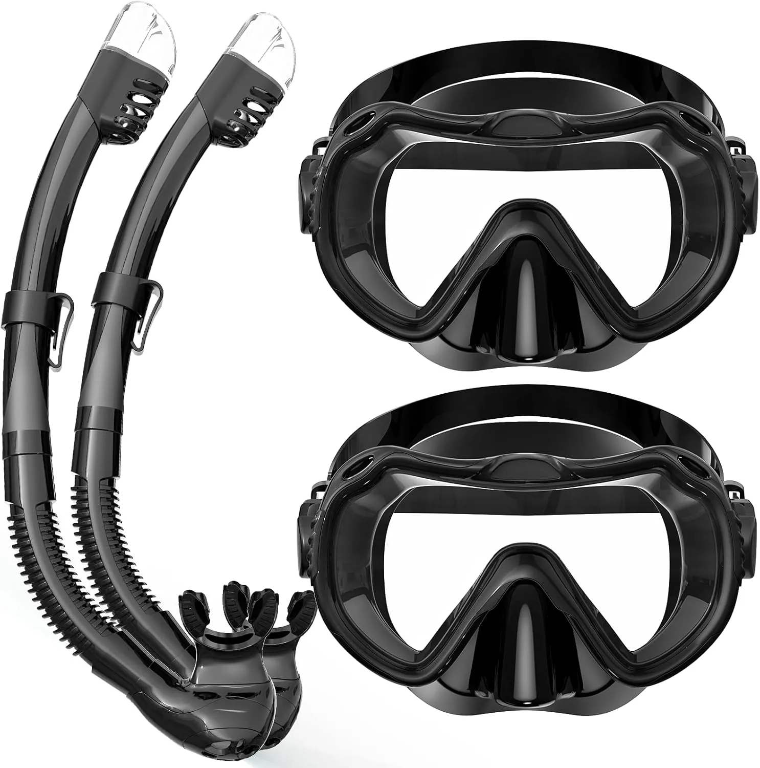 Greatever Snorkeling Gear for Adults, Snorkel Mask Set 180° Panoramic View Snorkel Gear