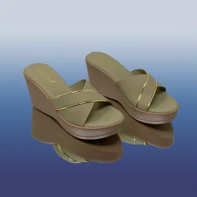 Green Mule Wedge Sandals