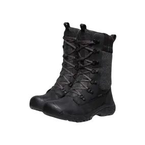 Greta Tall Waterproof Boot - Black/Black Plaid (M).