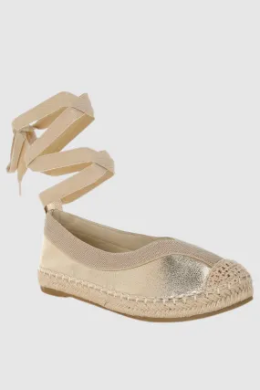 Metallic Lace Up Espadrilles