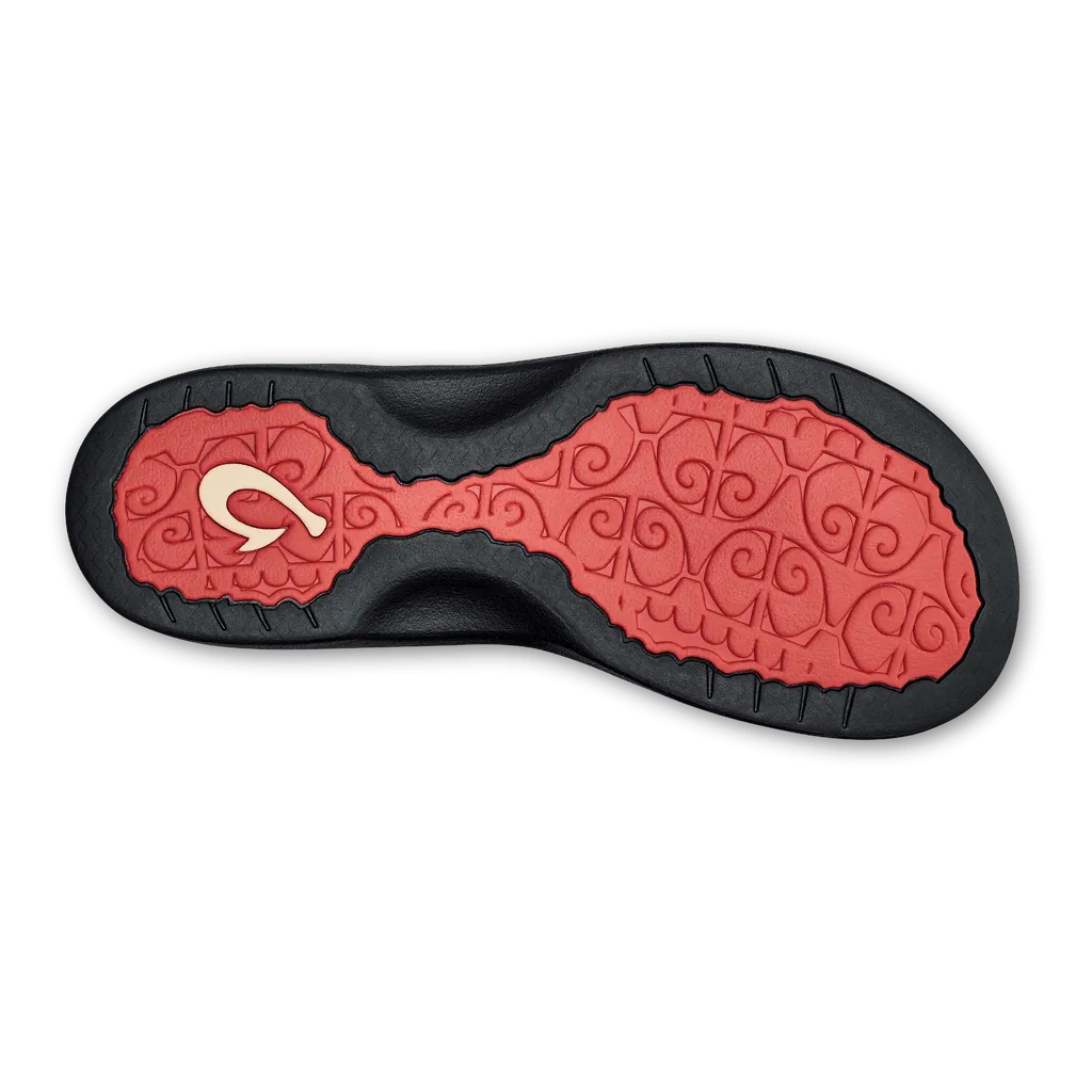 OluKai Women's Ohana Sandals- Hot Coral/Black