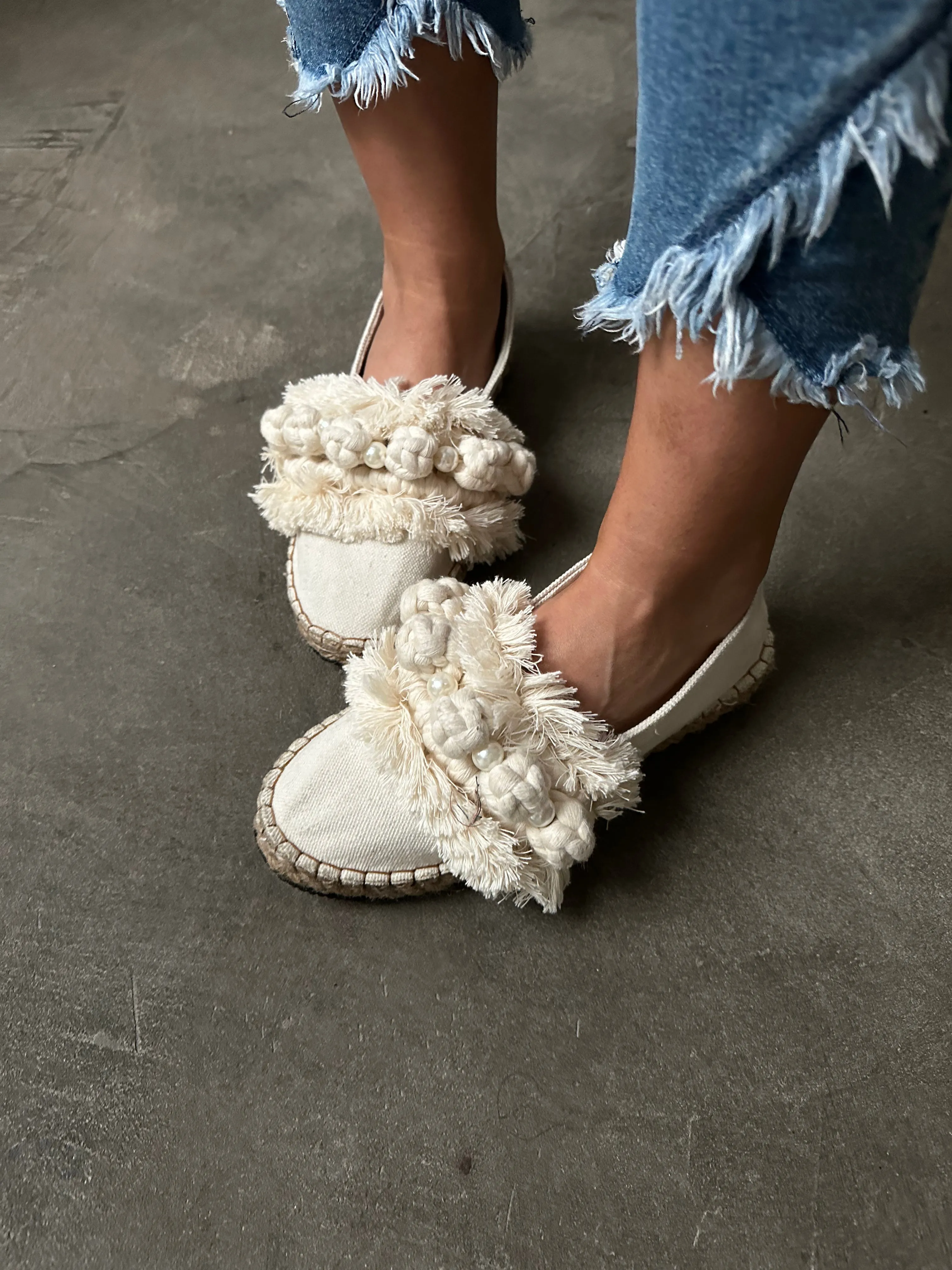 Pearl & Macrame Espadrille