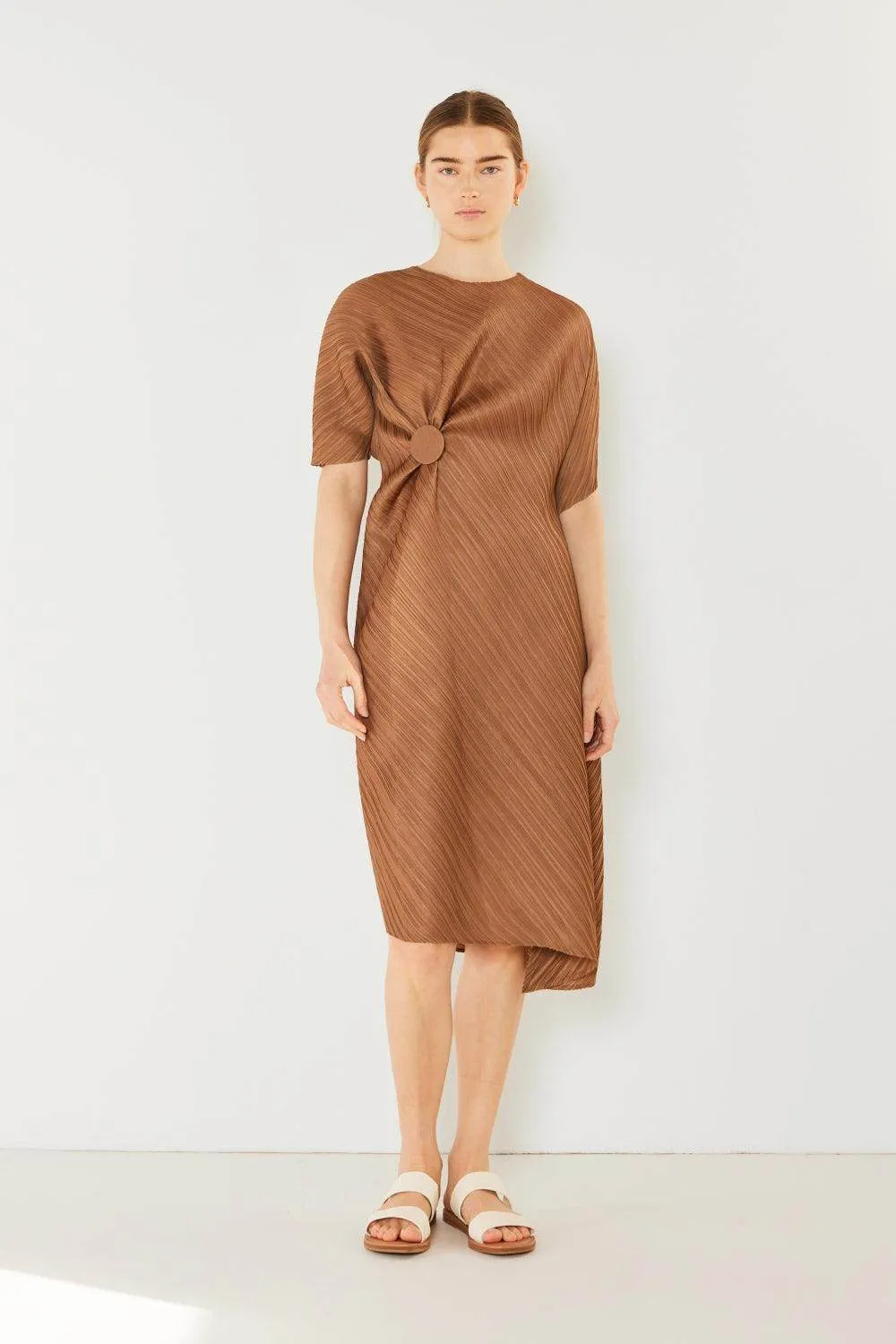 Pleated Dolman Sleeve Dress