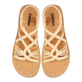 Relax - Cream Cork Rope Sandals