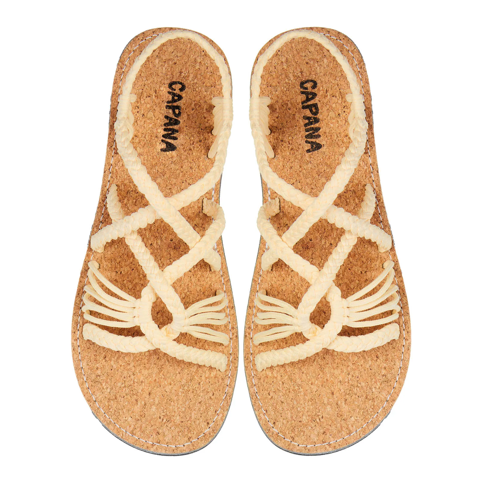 Relax - Cream Cork Rope Sandals