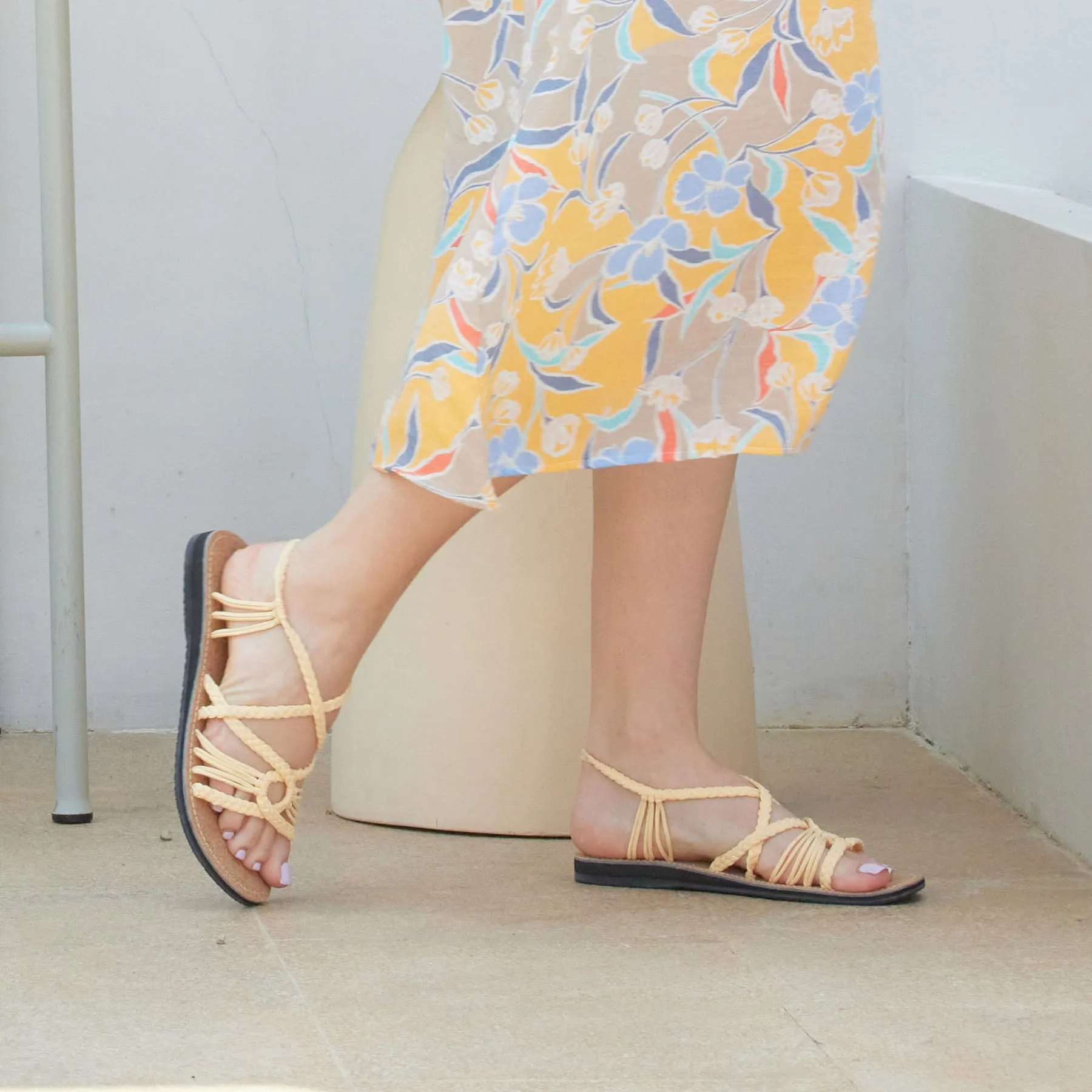 Relax - Cream Cork Rope Sandals