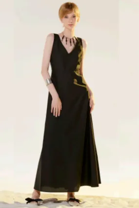 Sleeveless V Neck Dress