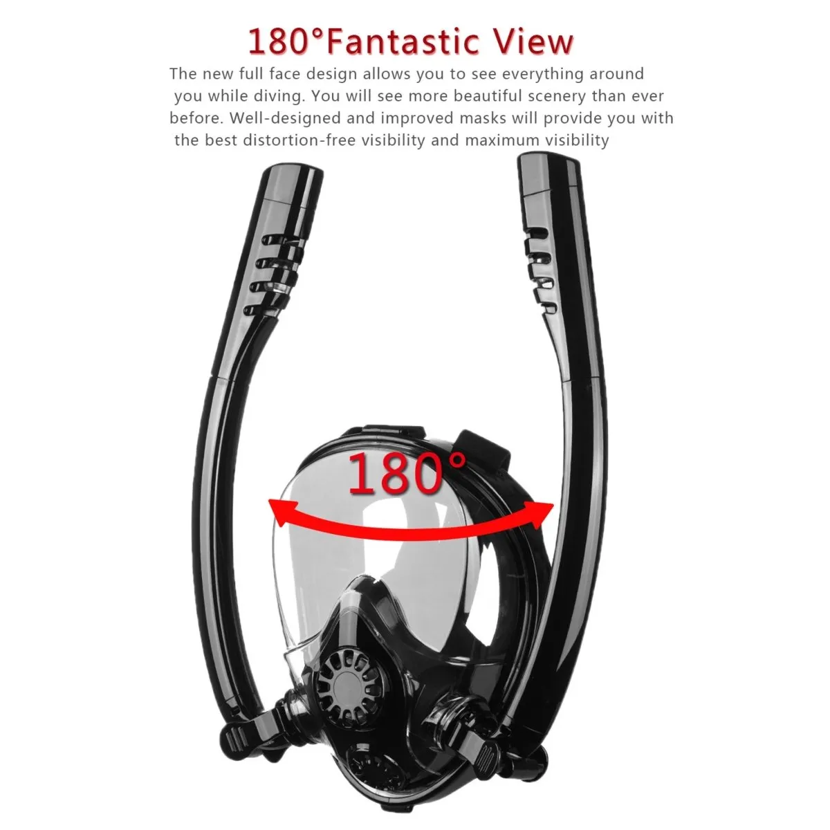 Snorkel Mask Full Face Diving Mask Snorkel  180° View
