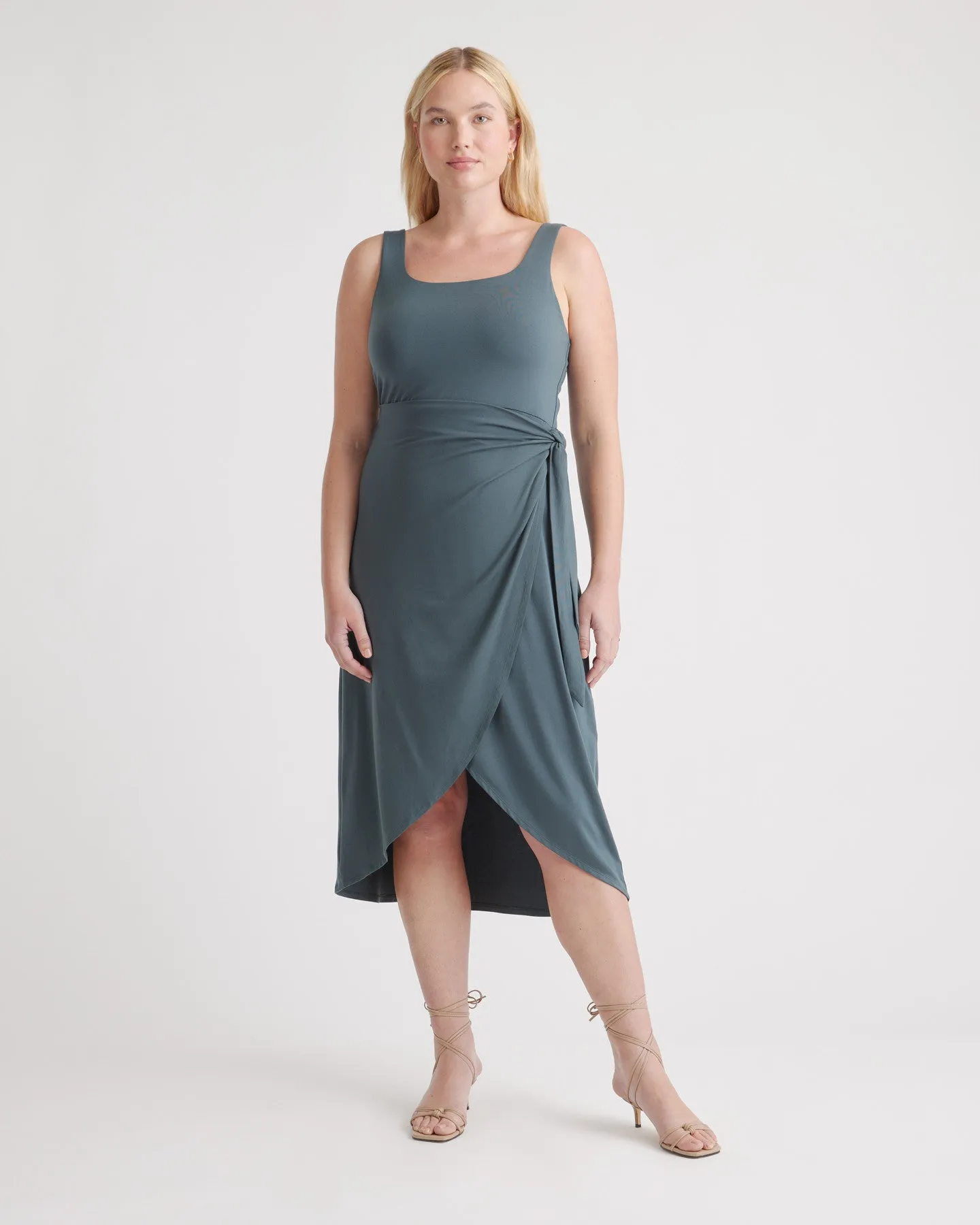 Tencel Jersey Side Tie Midi Dress