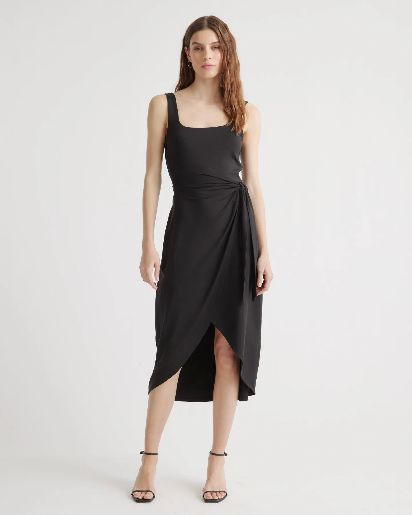 Tencel Jersey Side Tie Midi Dress