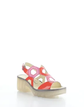 TEWA573FLY 004 SCARLET/PINK Round Toe Sandals