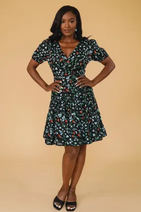 Tier Mini Wrap Dress  - Mountain Wildflowers - FINAL SALE