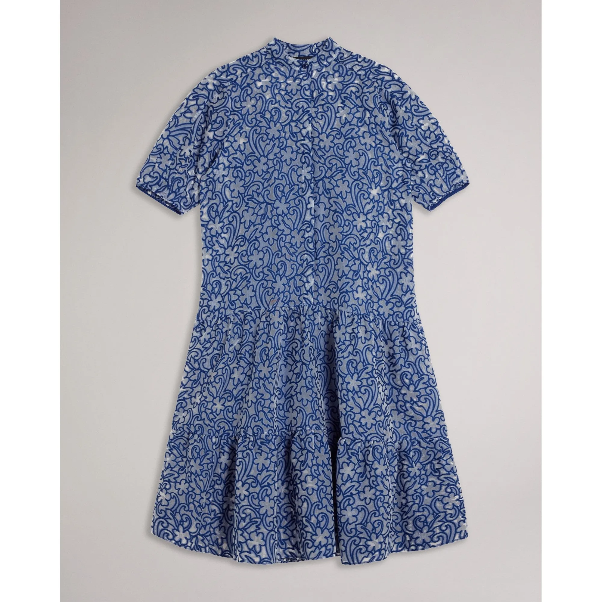 Women Wmd-Camriyn-Oversized Shirt Dress With Puff Sleeve - Brt-Blue