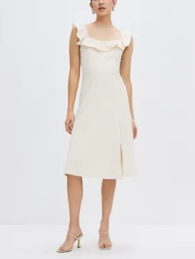 Women's Halter Beige Dress by KAJA Clothing - Bertha Dress