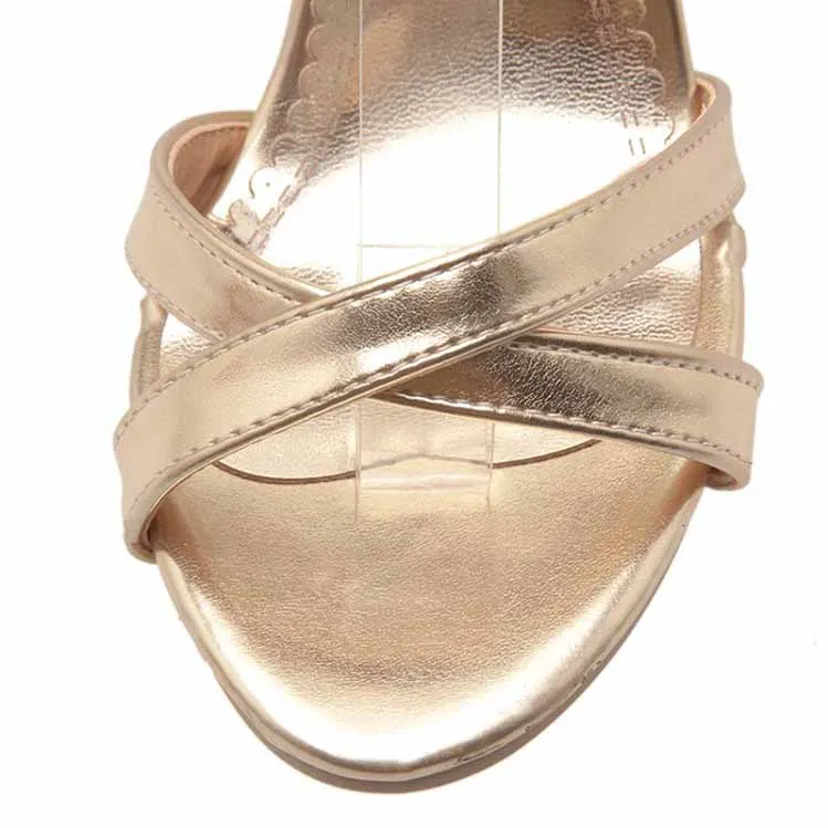 Women's Strappies Middle Heel Pump Prom Dress Sandals